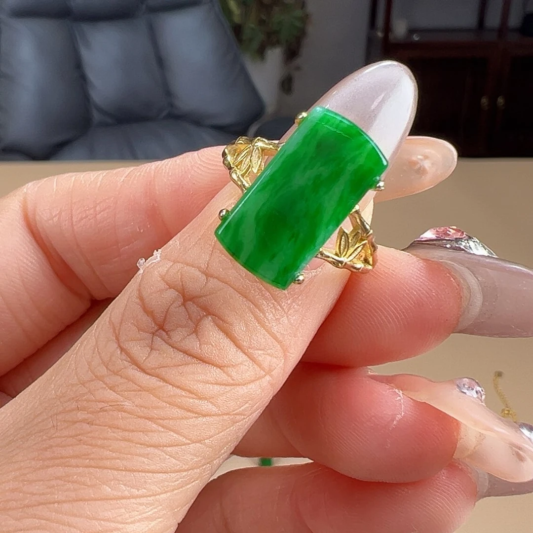 翡翠戒指银S925镶嵌戒指