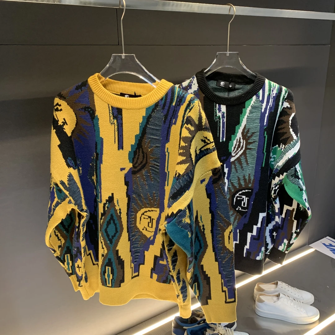 2025气质秋冬时尚针织衫圆领百搭潮流毛衣宽松休闲长袖保暖