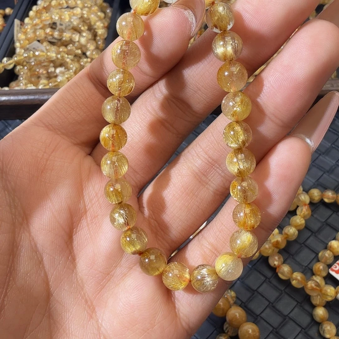 手链发晶未镶嵌天然金发晶