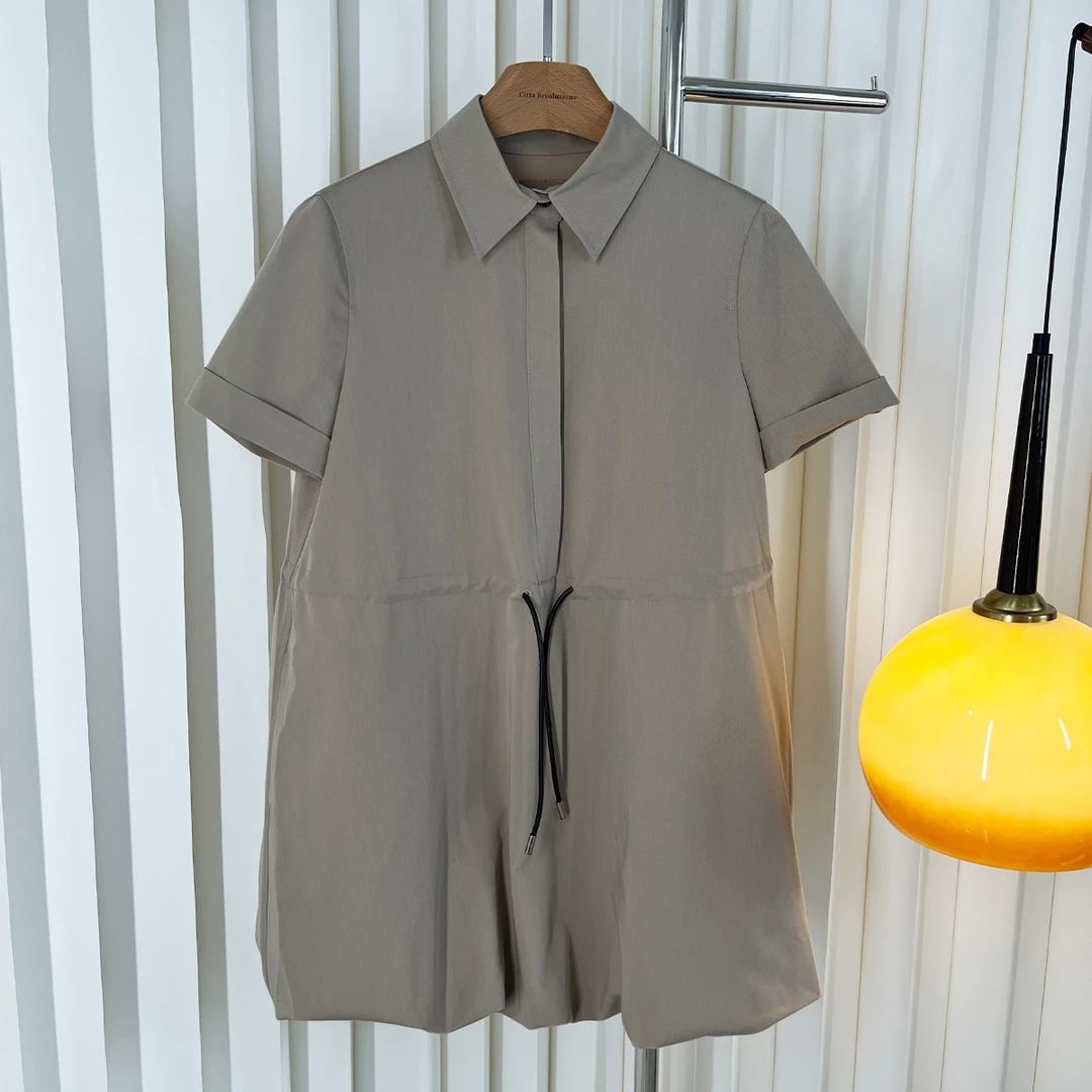 早秋款 | 罗亦学院风腰间抽绳短袖连衣裙199