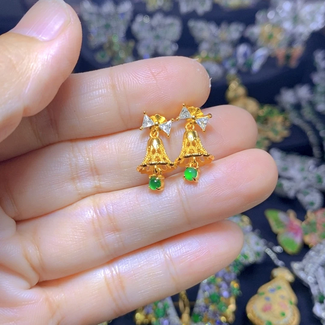 翡翠银S925镶嵌吊坠(不含链)天然翡翠