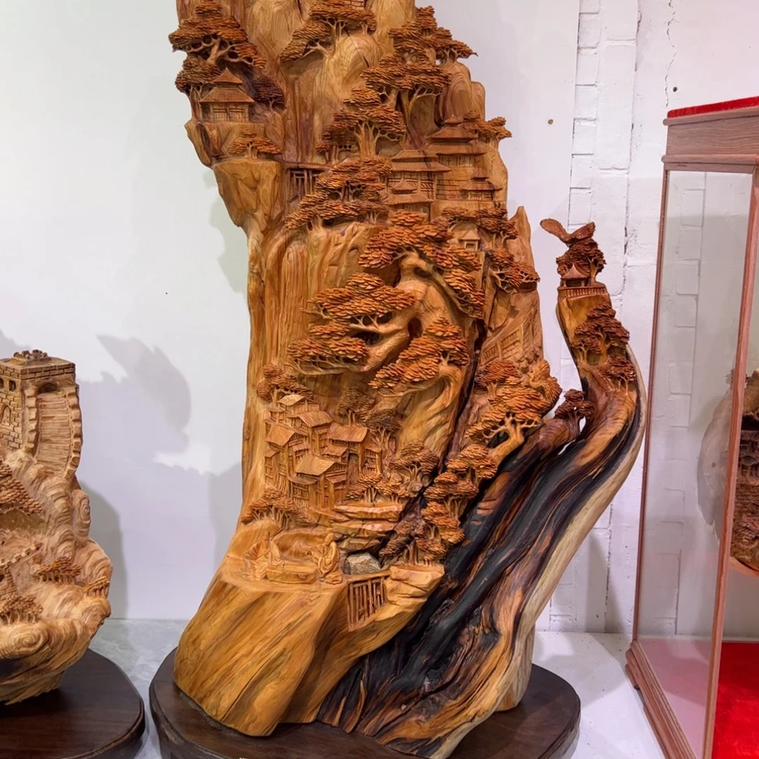 用***2柏木（崖柏）崖柏根雕世外桃源