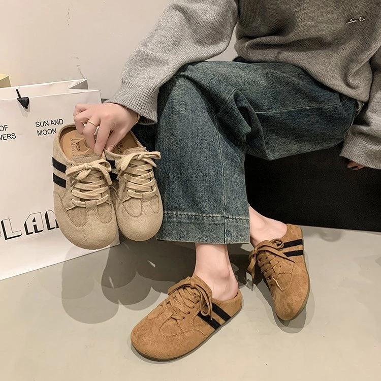 HT-3复古时尚百搭2025年新款舒适外穿休闲懒人包头勃肯拖鞋 辉