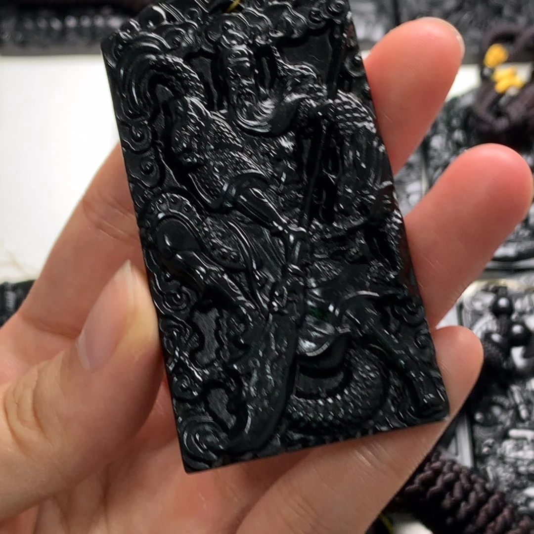 天然缅甸a货钢琴黑挂件