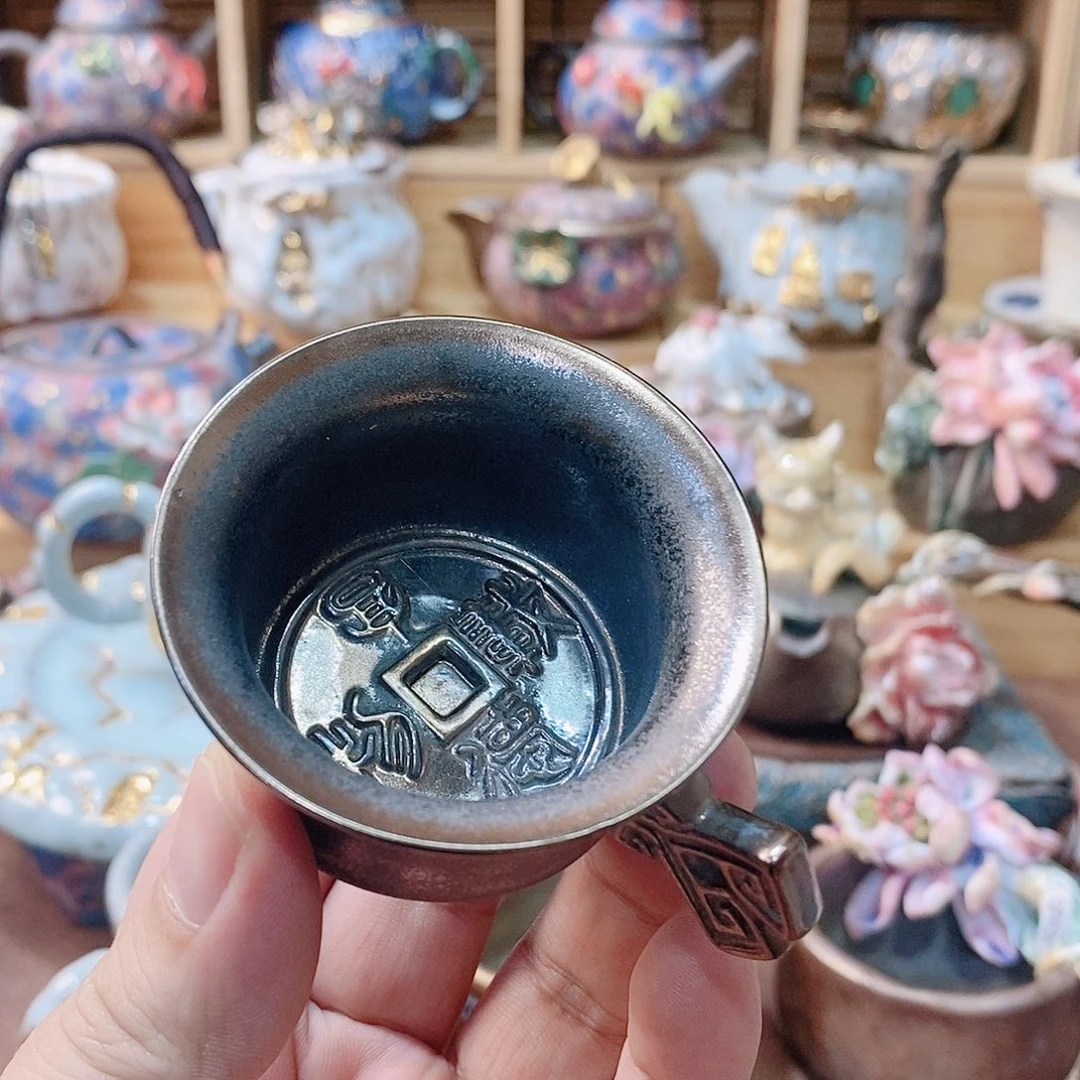 粗陶志野柴烧茶器