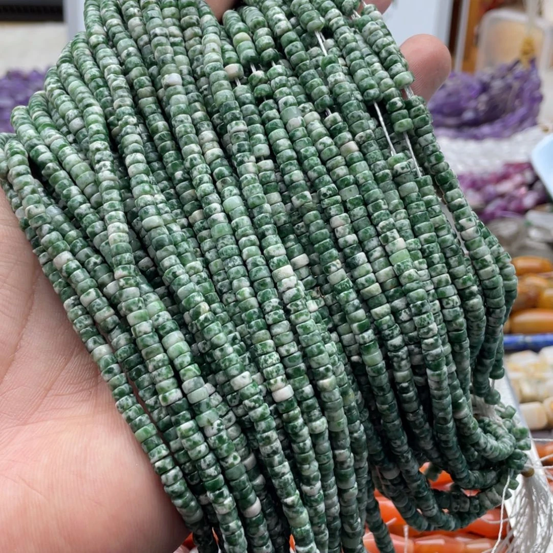 玛瑙/玉髓合金珠宝半成品一条装卡4mm绿点石直切隔片