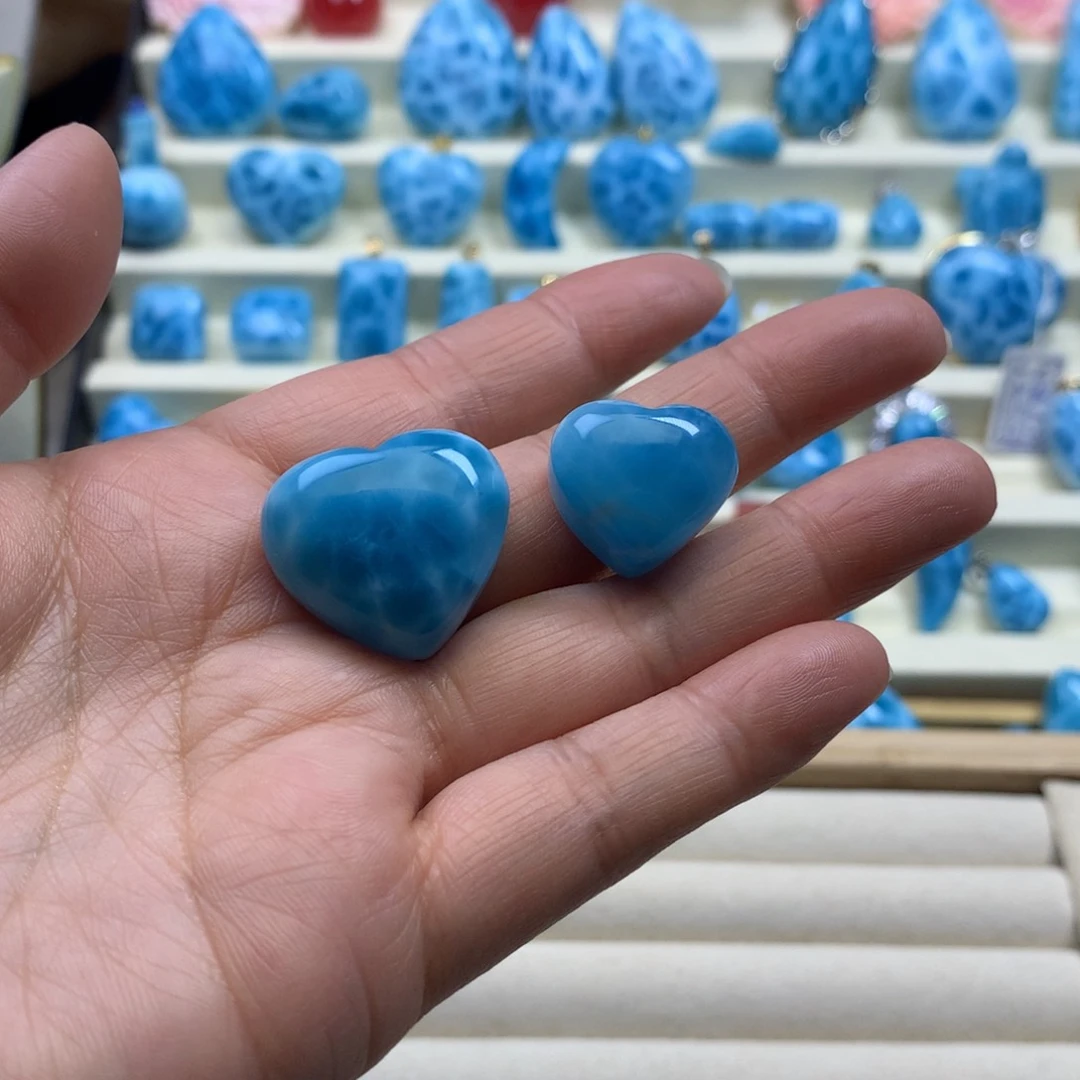 针钠钙石（海纹石）珠宝半成品未镶嵌圆*儿