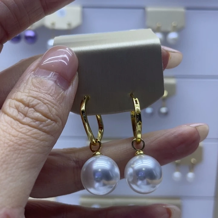 银S925镶嵌耳饰淡水珍珠