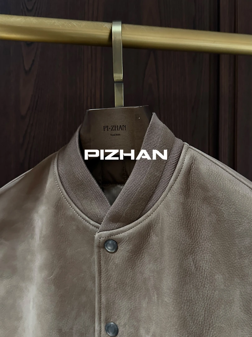 PIZHAN/皮展皮展“纪家”奢华绒面牛皮 铜氨丝里衬➕棉 秋冬棒球服