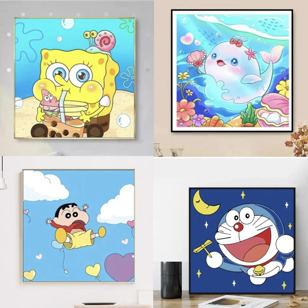 蒙娜丽莎十字绣萌版海绵宝宝儿童房卡通28色