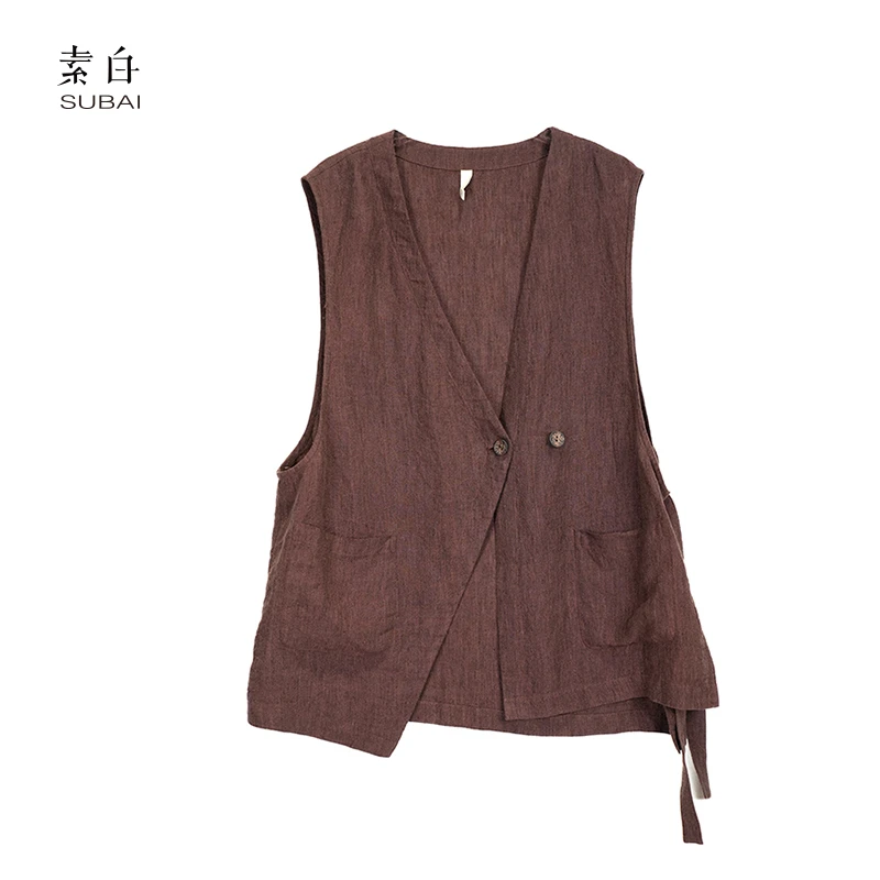 素白【绛麻】经典马甲SB2502MJ01219