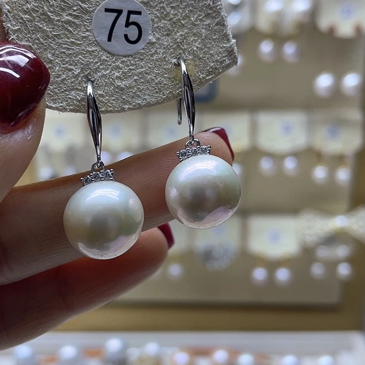 淡水珍珠耳饰银S925镶嵌