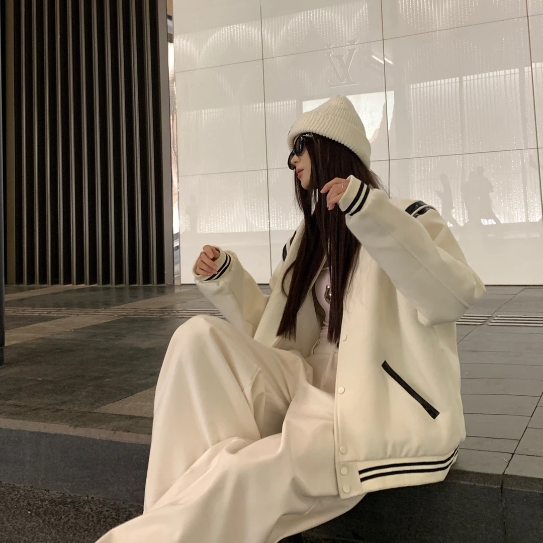 YANGZIYI [云端武士] 休闲百搭宽松国潮风正肩街头棒球服外套