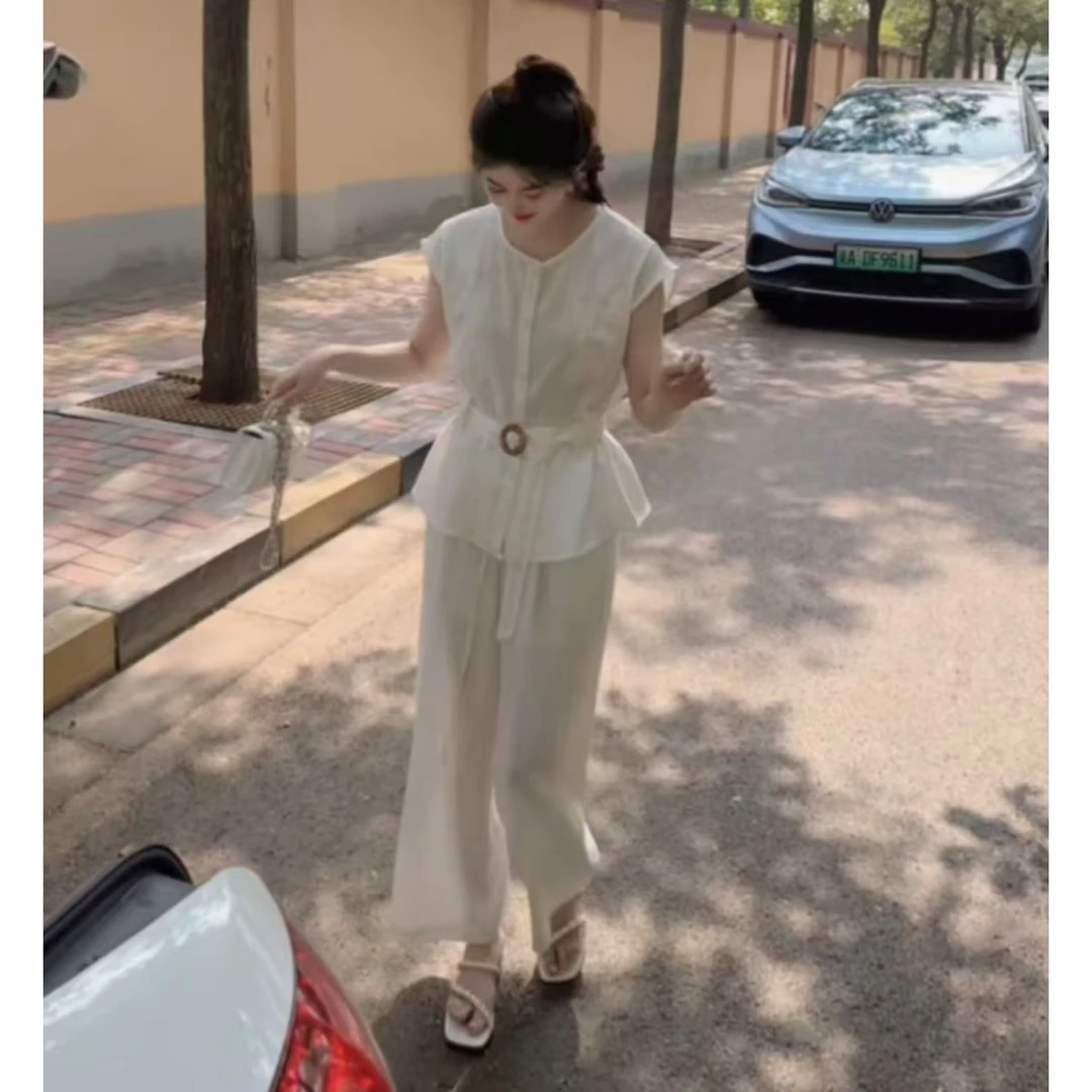 『纯色设计Y』HH设计显瘦百搭时尚套装8787