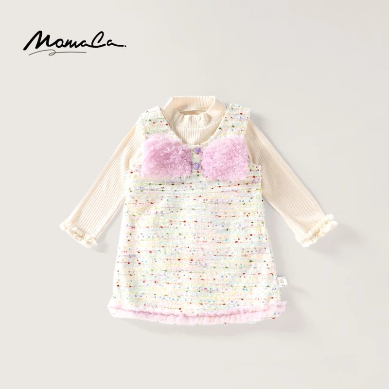 MOMOCO/2024秋季小香风新款韩版女童碎花洋气套装裙75730580005