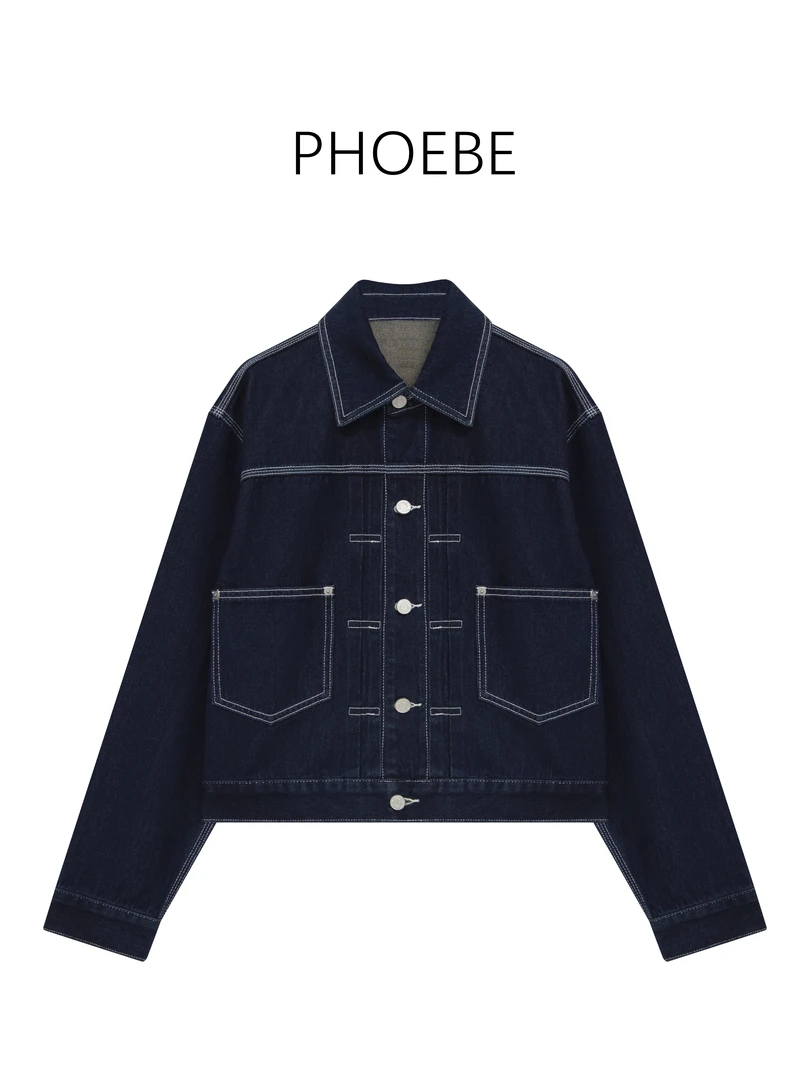 【机场原牛】PHOEBE叶姐 秋季牛仔本色明线设计外套HF5083079A