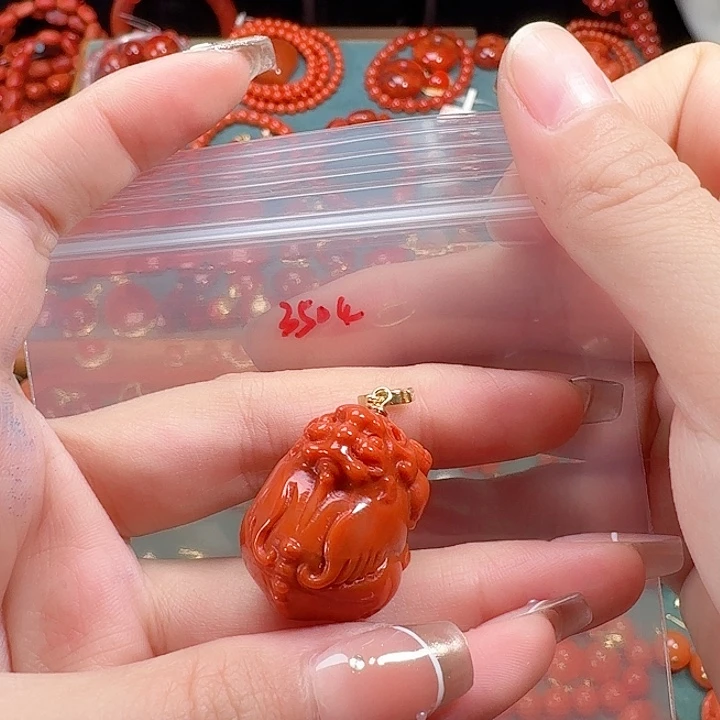 南红玛瑙银S925镶嵌吊坠