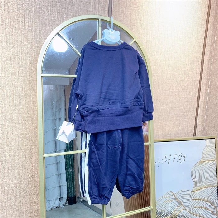 AF300  宝宝深蓝色单层卫衣套装