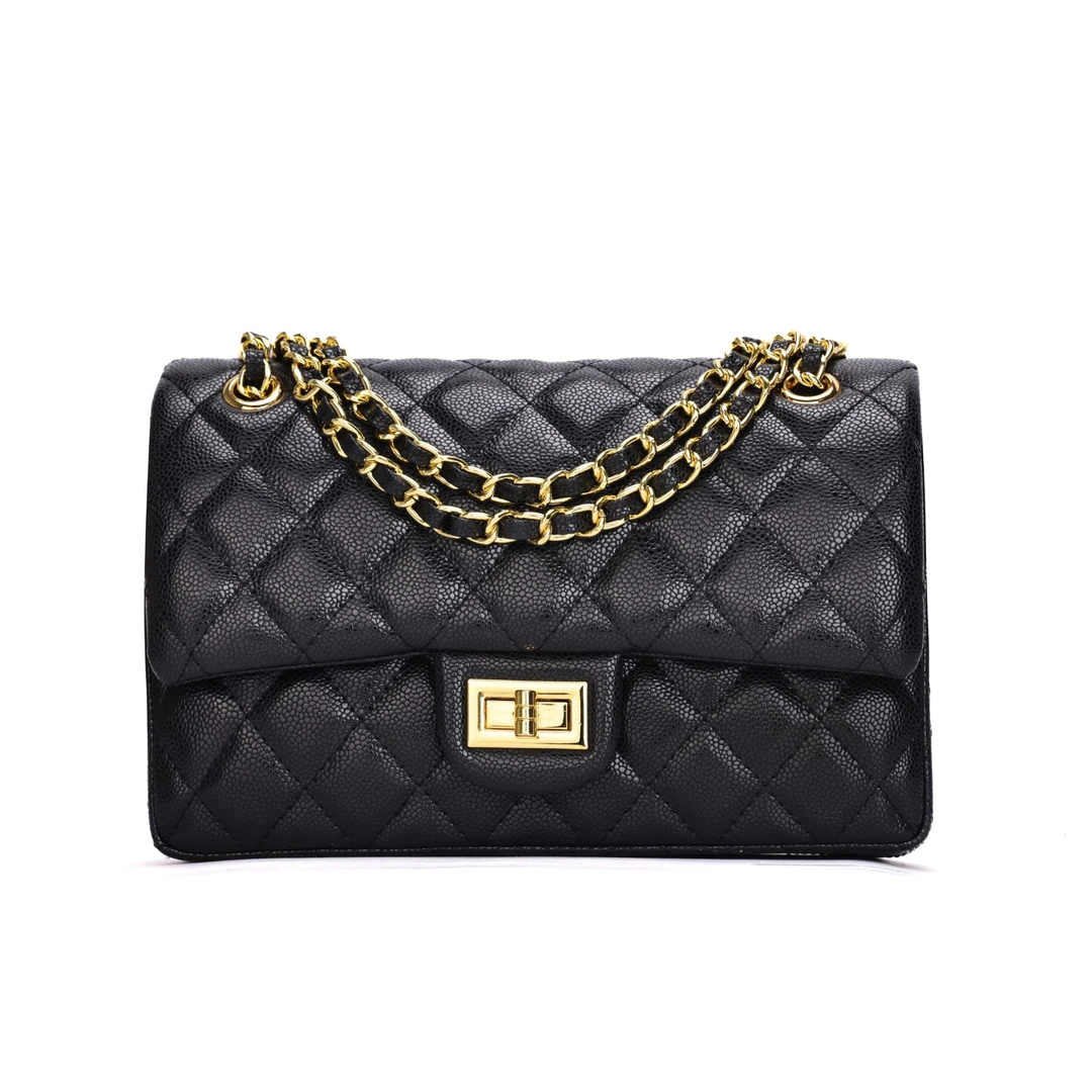 全新未使用2025新款小香风菱格方扣链条包单肩斜跨高级感女包