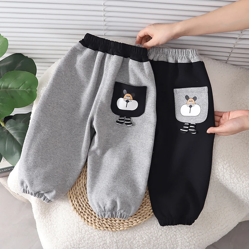 男童加绒裤一体绒加厚秋冬宝宝保暖裤儿童卫裤外穿女童冬季长裤