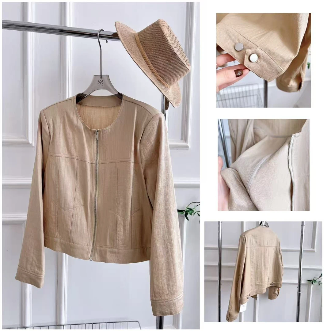 MEIPEI[会呼吸的外套]涂层亚麻夹克25022233