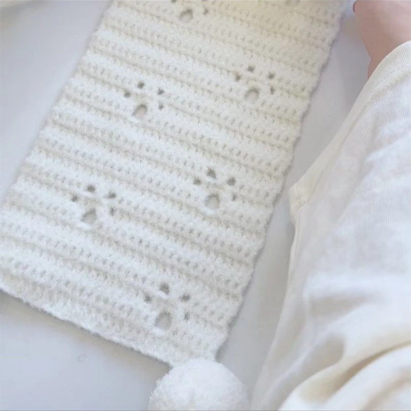【咕噜】猫咪踏雪手工编织围巾DIY材料包2mm小糯米线棒针云朵柔软