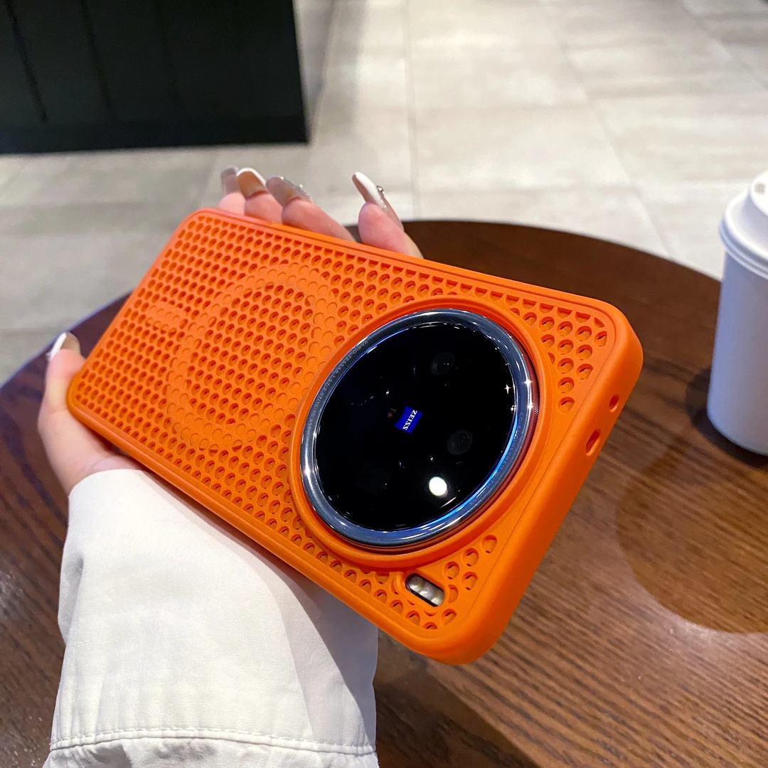 适用vivox200pro手机壳蜂窝磁吸散热网X100spro保护硬壳软边mini