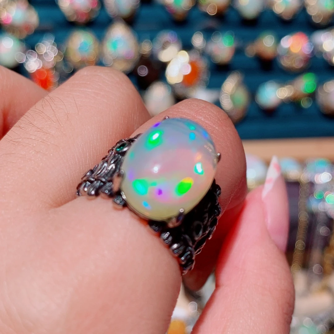 欧泊银S925镶嵌戒指