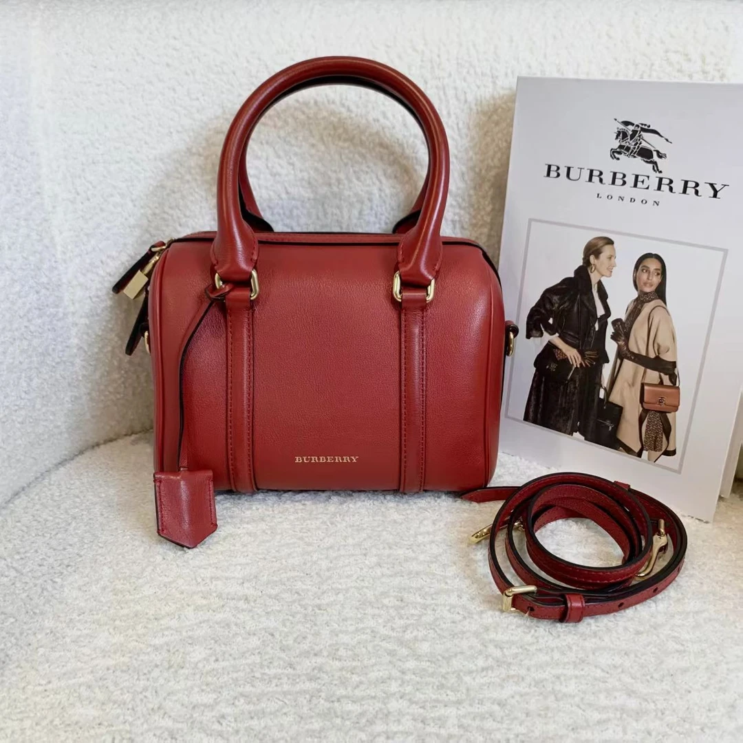 99新 BURBERRY/博柏利 壹臻/红金全皮波士顿小 号 24142372