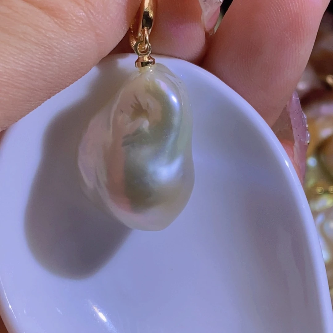 银S925镶嵌淡水珍珠天然淡水珍珠无染色无优化