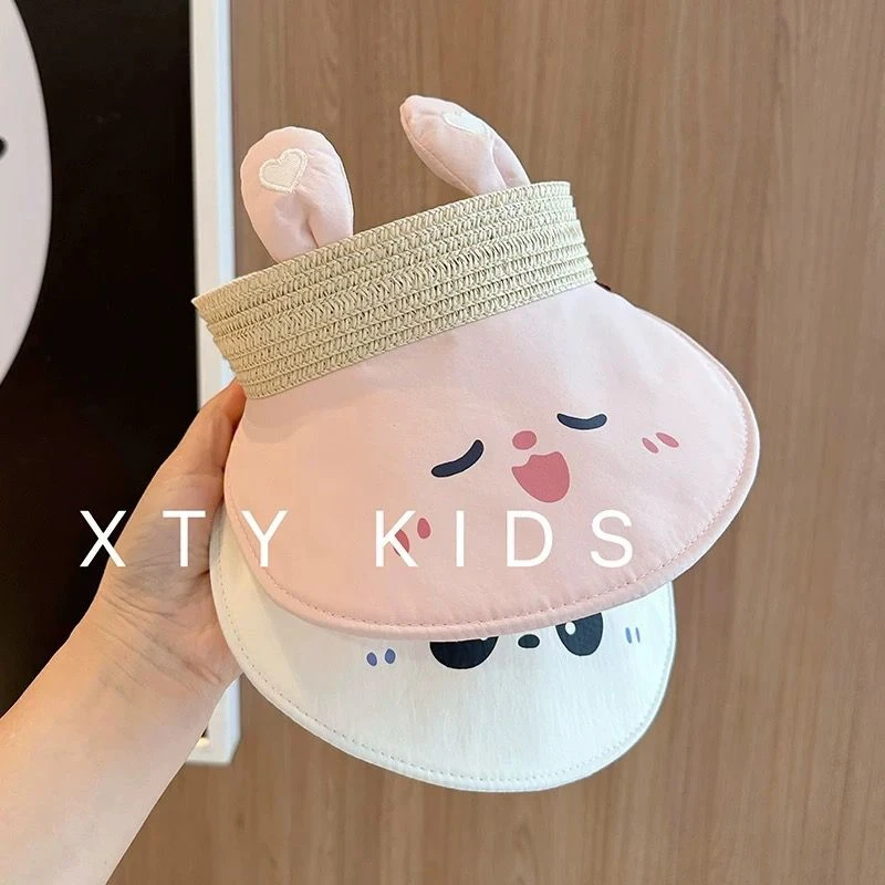 韩版宝宝遮阳帽子夏季大檐空顶透气防晒太阳帽可爱卡通婴儿鸭舌帽