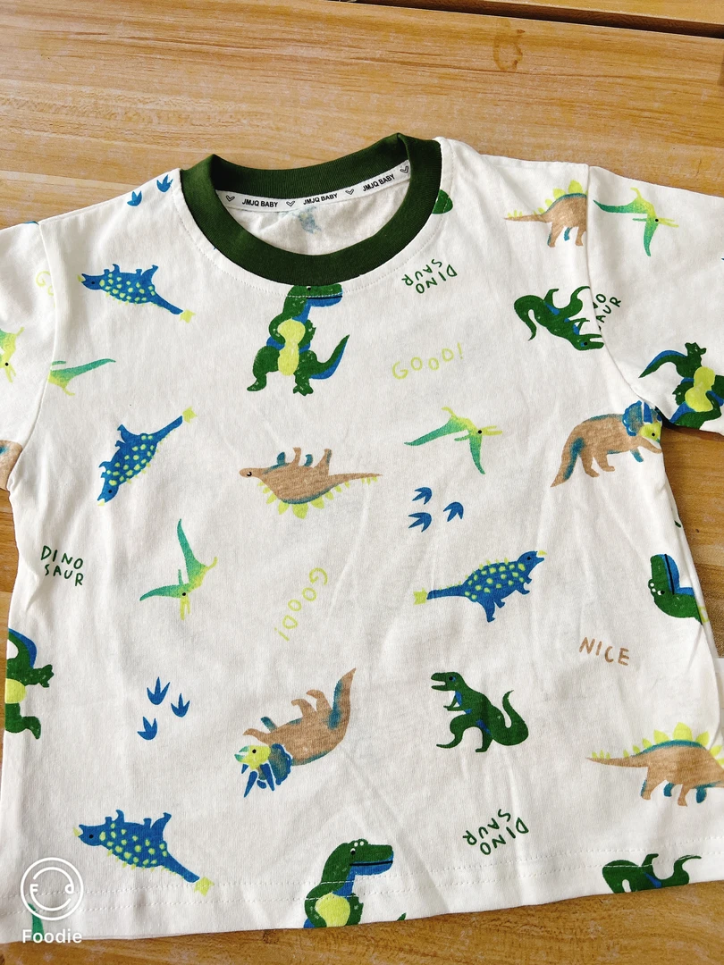 YM【JMJQ 25157】夏季中小童韩版亲肤恐龙色织图案清爽短袖体恤