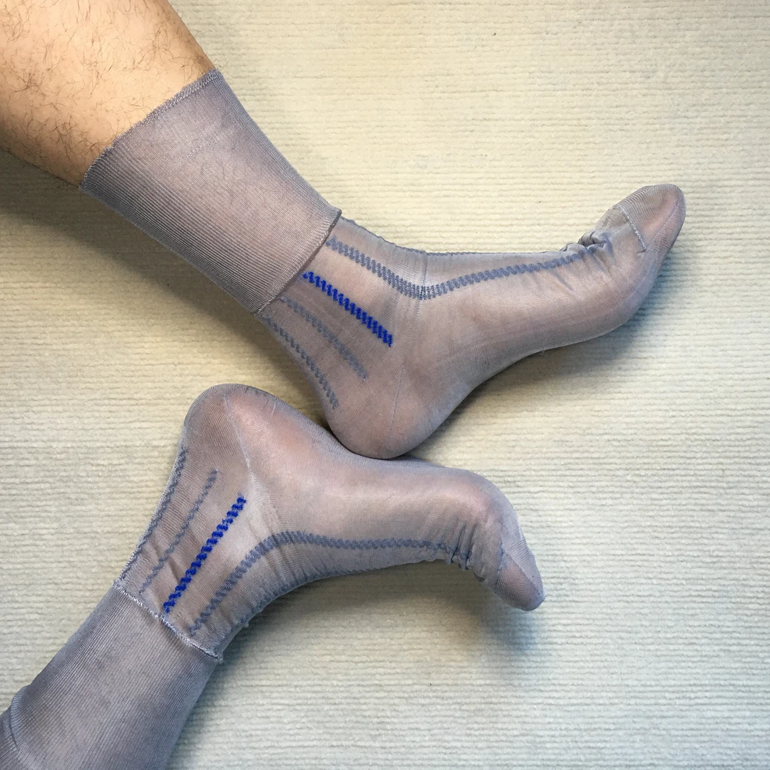 030纨绫锦纶男士老式丝袜80年代复古怀旧袜子道合袜业