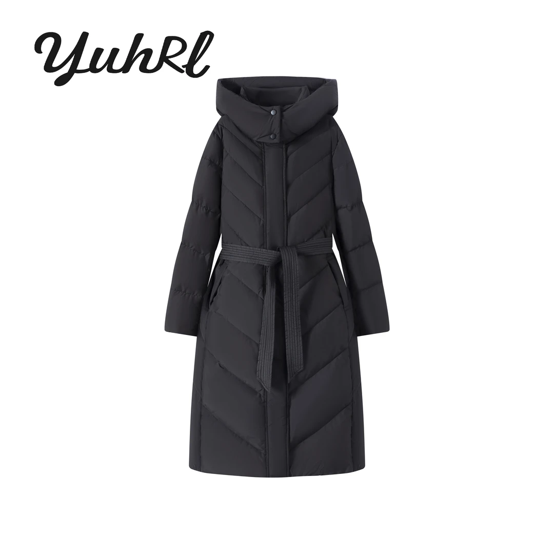 【小呆鸟专享】 遇幻冬季长款连帽加厚时尚收腰显瘦羽绒服#70678