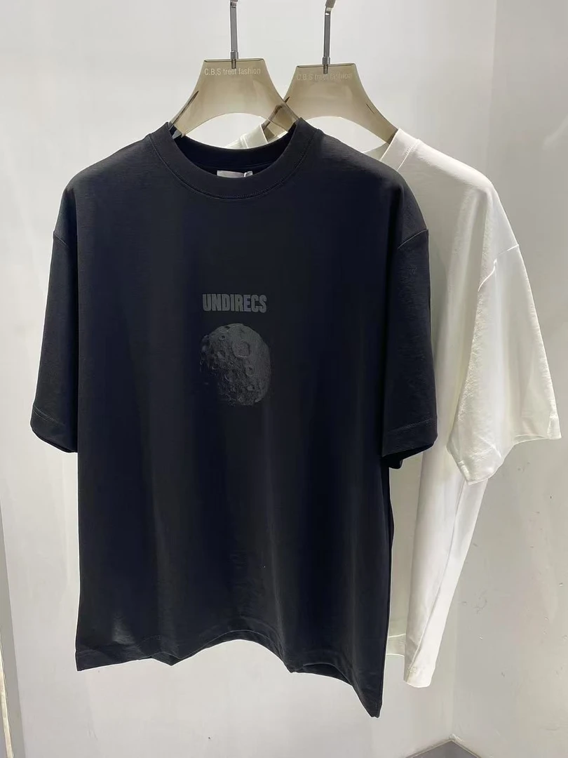 25892-【夏季新款 】坑洼月球印花潮流百搭230g凉感男女同穿圆领短T