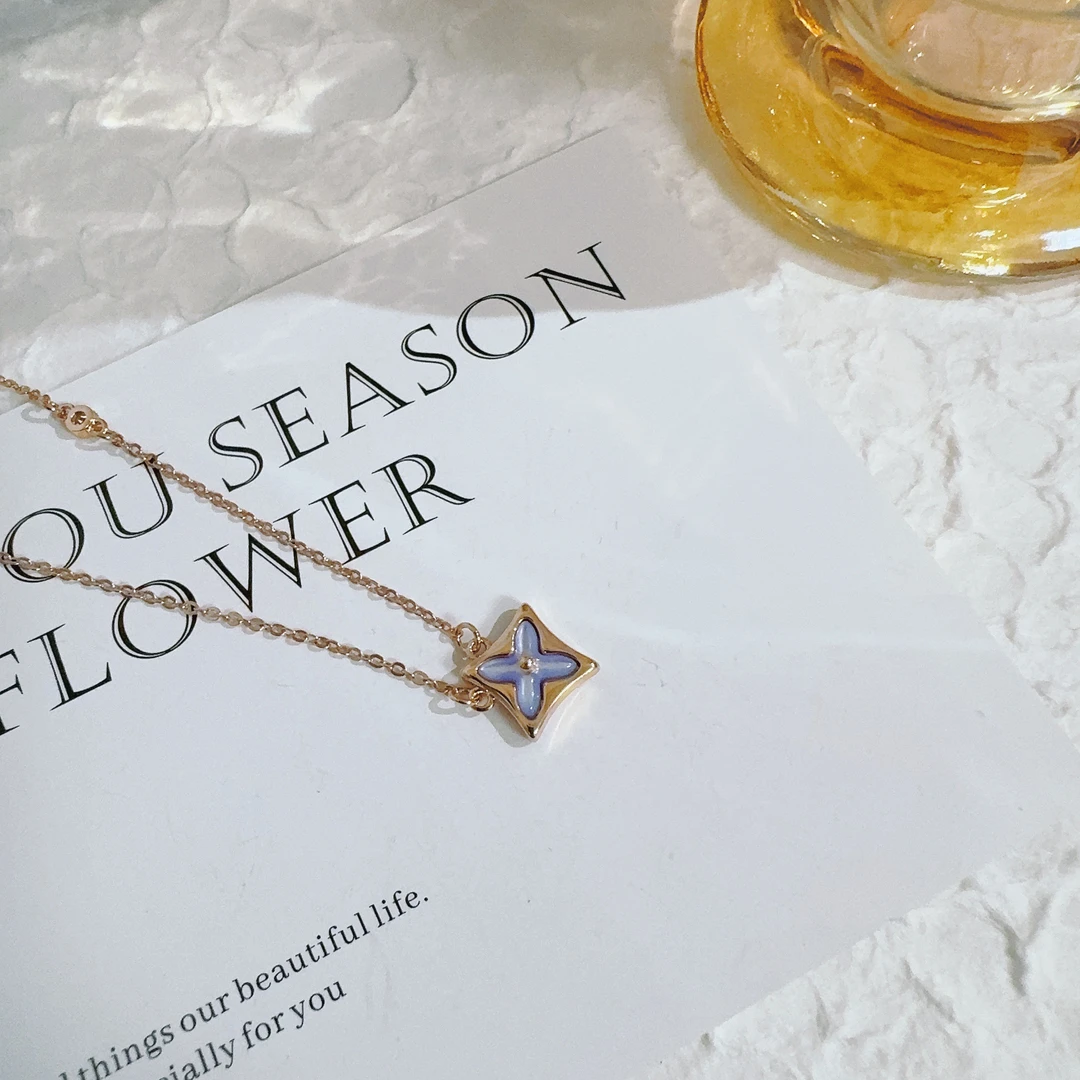 铜合金贝壳项链 1010 紫色时尚气质项链