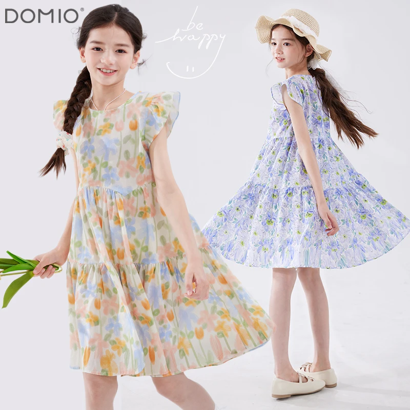 女童连衣裙儿童夏季裙子2025新款纯棉洋气公主裙休闲度假风童装薄