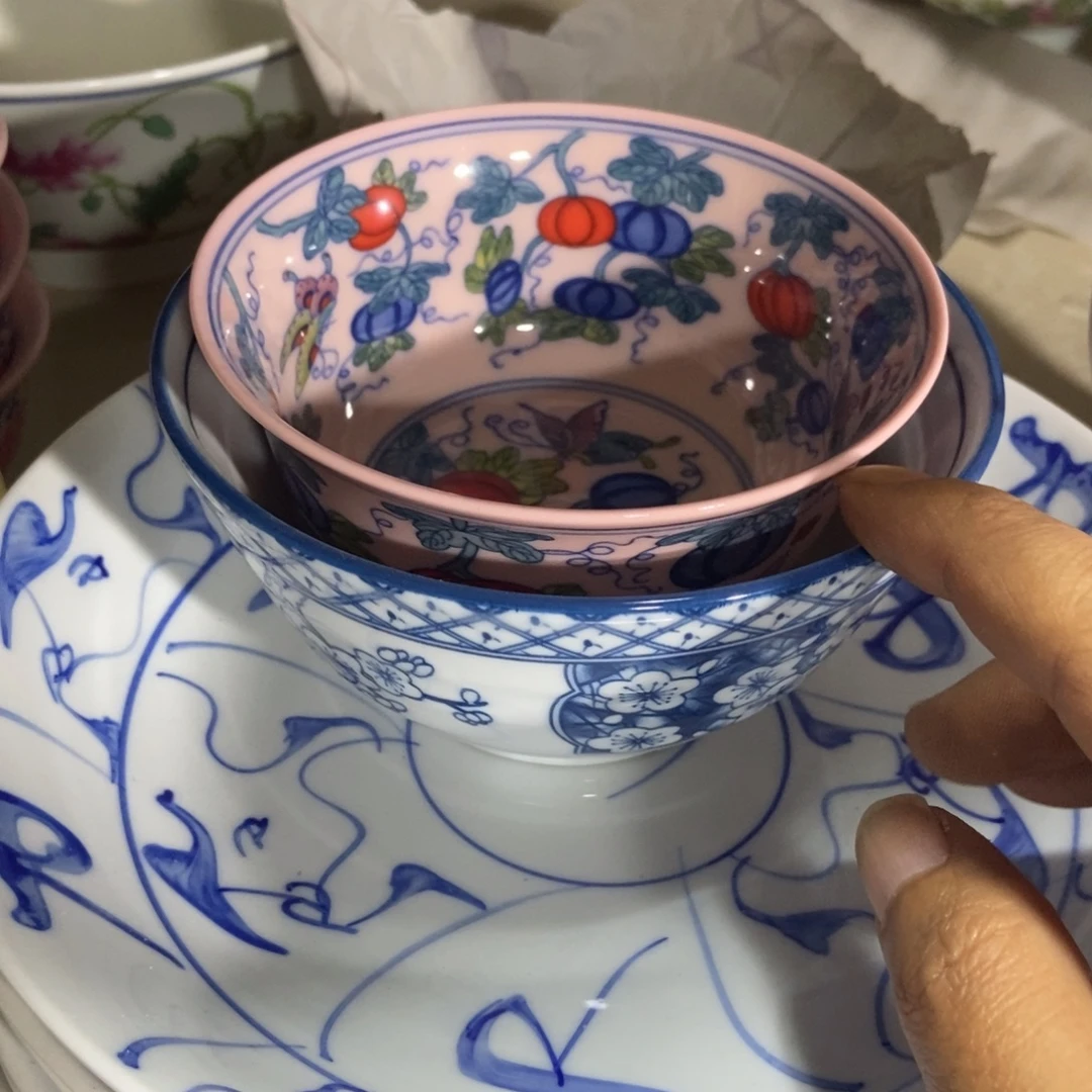 兰***花瓷片景德镇陶瓷碗一样一个