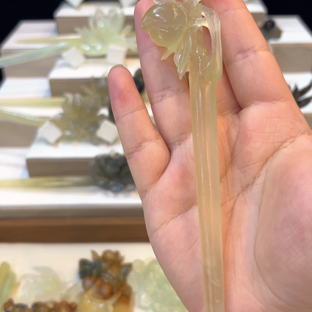 未镶嵌蛇纹石玉发簪