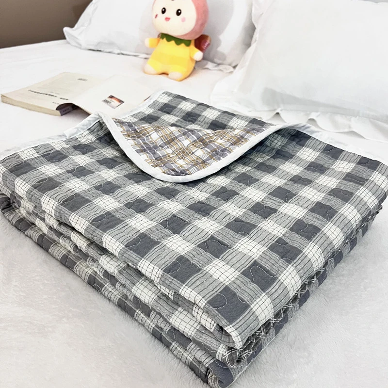 纯棉床盖家用学生宿舍上下铺双面两用大尺寸夹棉床单铺沙发可机洗