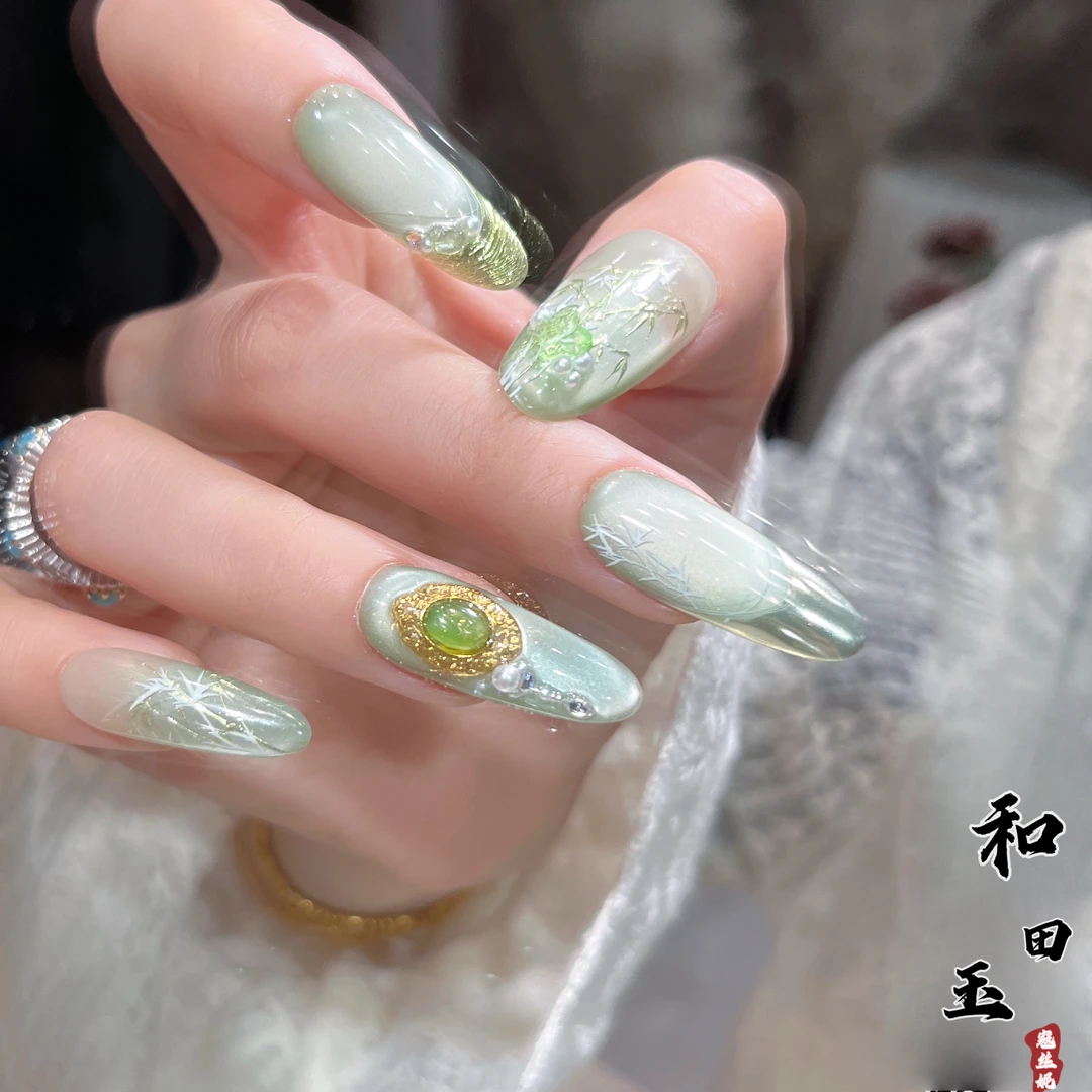 和田碧玉@【和田玉】寇丝妮 纯手工穿戴式美甲