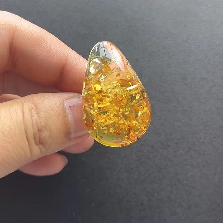 琥珀未镶嵌裸石戒指