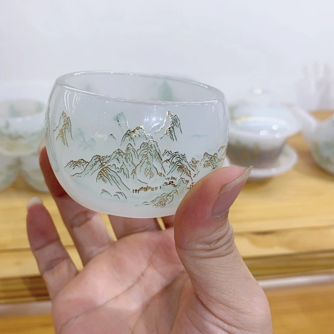 手工艺品琉璃千里江山客杯