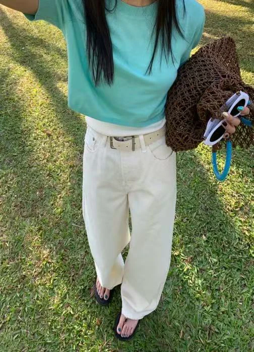 恩熙·春夏新款韩版哈哈裤牛仔阔腿裤6580-3