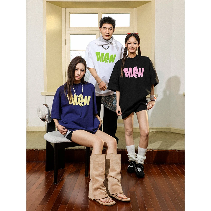 MANYSTON 美式高街短袖夏季280g重磅索罗娜内搭打底衫情侣宽松t恤