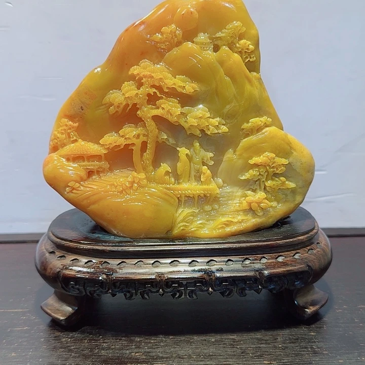 孖***宝石材昌化田黄摆件精品