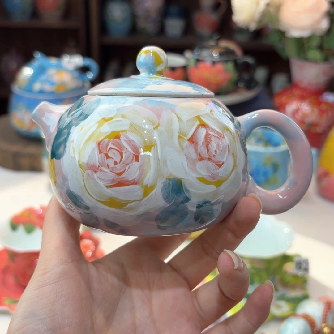 景德镇手绘高温釉下彩陶瓷茶具