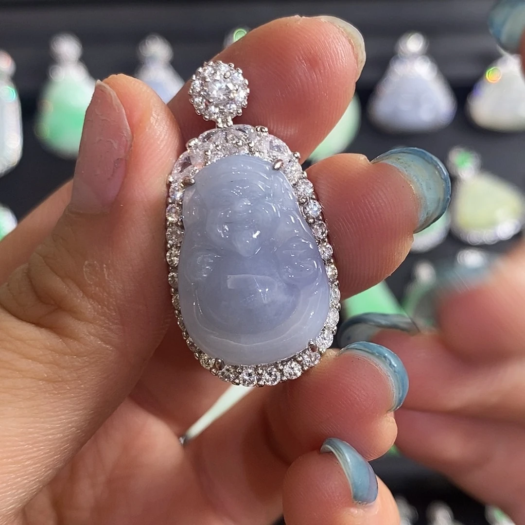 翡翠银S925镶嵌颈饰天然翡翠