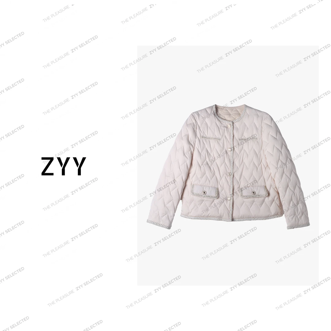 ZYY【柏林晨雾】2025S/S新品香风菱形纹90白鸭绒羽绒服X25DYRF04534