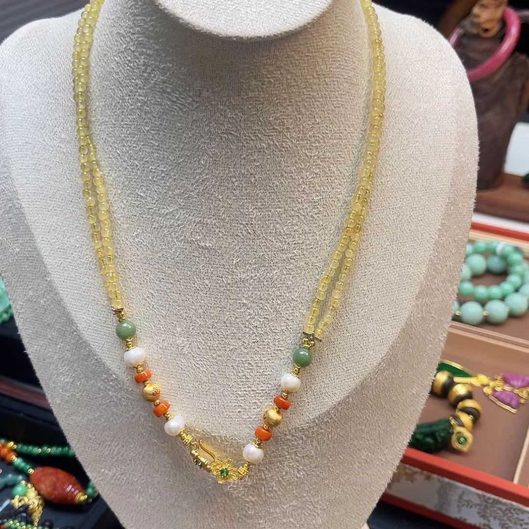 翡翠未镶嵌项链炸